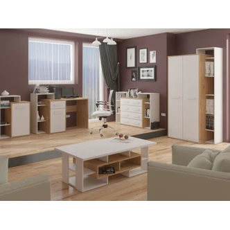 Skříň DORINDA 2D pravá, dub artisan/bílá