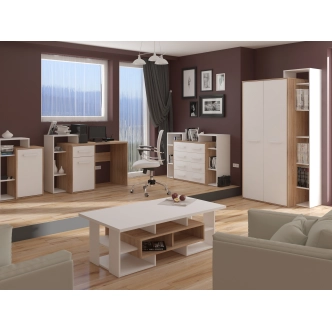 Skříň DORINDA 2D pravá, dub sonoma/bílá, 5 let záruka