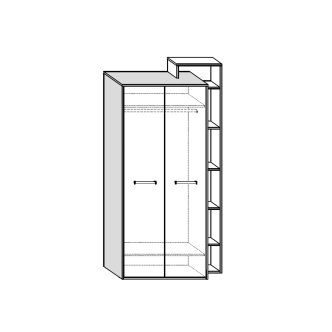 Skříň DORINDA 2D pravá, dub sonoma/bílá, 5 let záruka