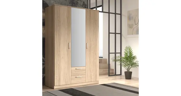 Skříň DUNANUEJ se zrcadlem, dub sonoma