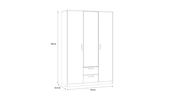 Skříň DUNANUEJ se zrcadlem, dub sonoma