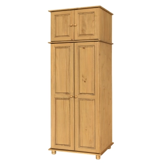 Skříň dvoudvéřová LONKA, masiv borovice/vosk