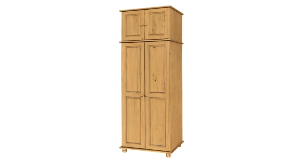 Skříň dvoudvéřová LONKA, masiv borovice/vosk