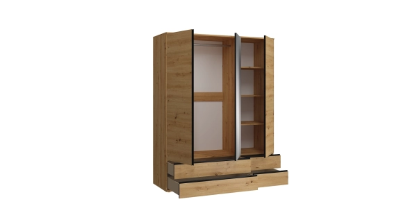 Skříň DYMAS 3D4S se zrcadlem, dub artisan