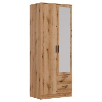 Skříň ECCE 2D2S se zrcadlem, dub evoke