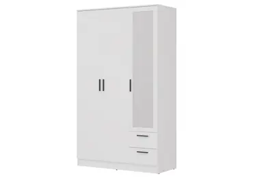 Skříň ECCE 3D2S se zrcadlem, bílý mat