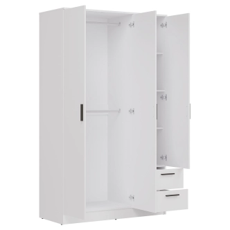 Skříň ECCE 3D2S se zrcadlem, bílý mat