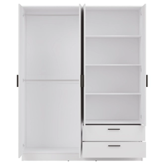 Skříň ECCE 4D2S se zrcadlem, bílý mat