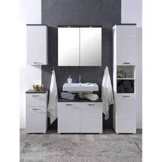 Skříň ELZA 2D, bílá/beton