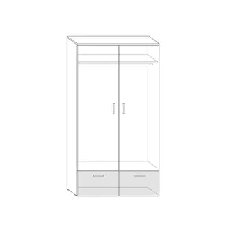 Skříň FARGONA, švestka/černý lesk