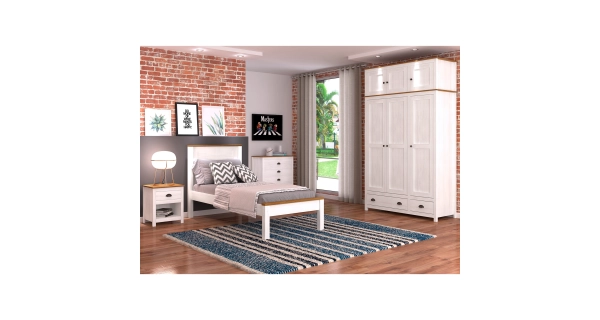 Skříň FEMI 2D, bílá/hnědá