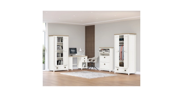 Skříň FEMI 2D, bílá/hnědá