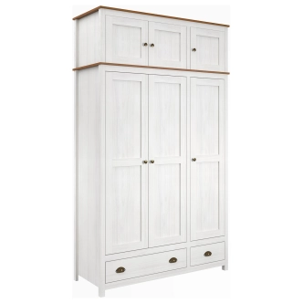 Skříň FEMI 3D, bílá/hnědá