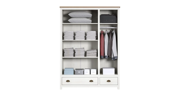 Skříň FEMI 3D, bílá/hnědá