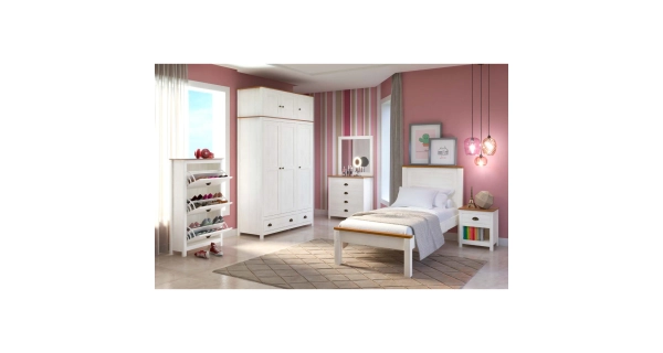 Skříň FEMI 3D, bílá/hnědá