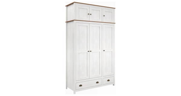 Skříň FEMI 3D, bílá/hnědá