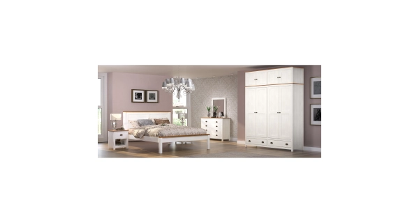 Skříň FEMI 4D, bílá/hnědá