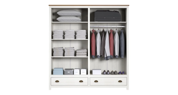 Skříň FEMI 4D, bílá/hnědá