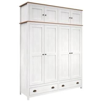 Skříň FEMI 4D, bílá/hnědá