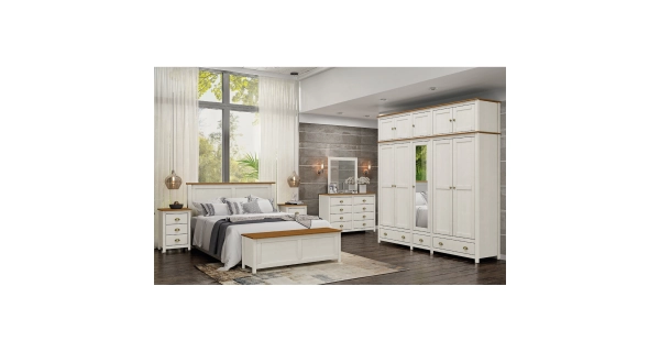 Skříň FEMI 5D, bílá/hnědá