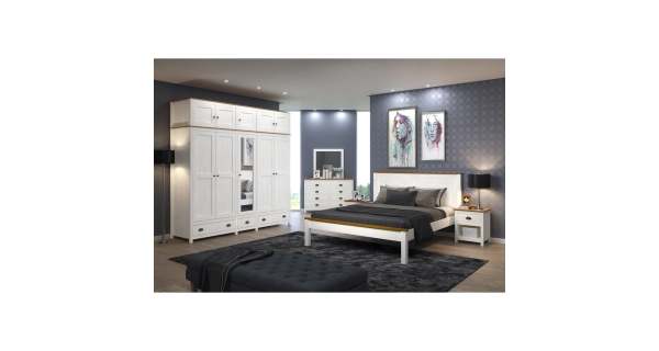 Skříň FEMI 5D, bílá/hnědá