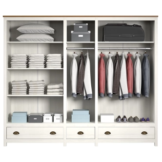 Skříň FEMI 5D, bílá/hnědá