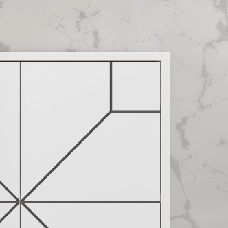 Skříň FENLAN se 4 dvířky, bílá