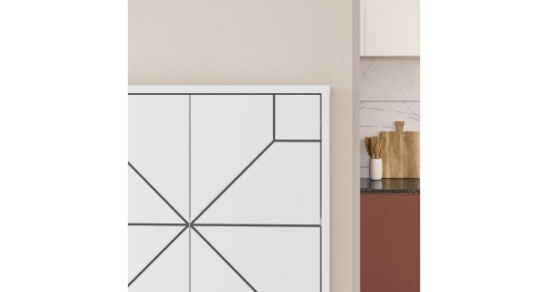 Skříň FENLAN se 4 dvířky, bílá