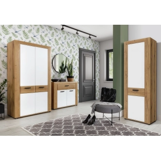 Skříň FILIPPOPOLI 2D, dub evoke/bílá alpský lesk