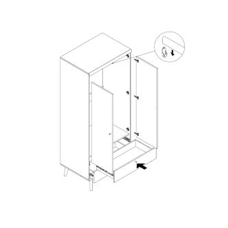 Skříň FURY, dub riviera/bílá