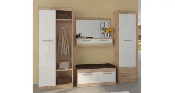 Skříň GATTON 1D2S, dub sonoma/bílý lesk