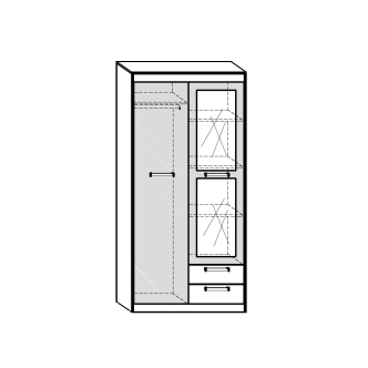 Skříň GATTON 2D2S, craft tobaco/craft zlatý, 5 let záruka