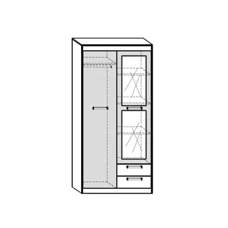 Skříň GATTON 2D2S, craft tobaco/craft zlatý