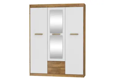 Skříň GATTON 3D2S, dub artisan/bílý lesk