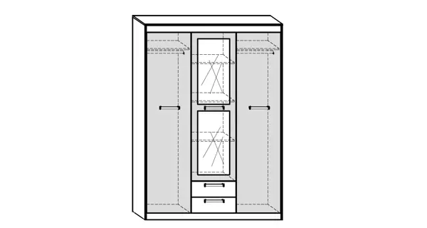 Skříň GATTON 3D2S, dub artisan/bílý lesk