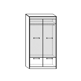 Skříň GATTON 4D, dub burgundský/bílý lesk, 5 let záruka