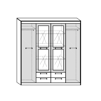Skříň GATTON 4D4S, dub sonoma/bílý lesk, 5 let záruka