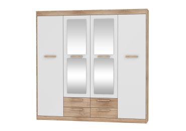 Skříň GATTON 4D4S, dub sonoma/bílý lesk