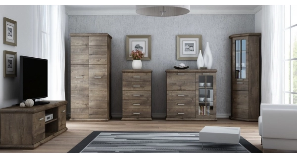 Skříň GIROLAMO, dub divoký/jasan bílý