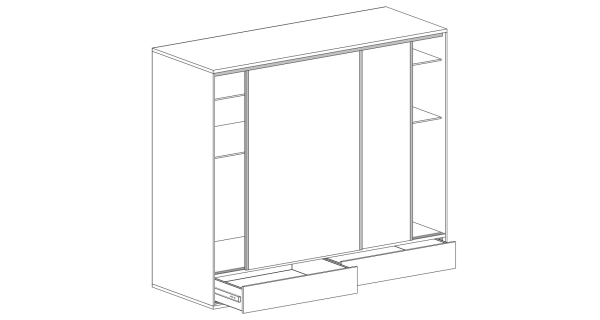 Skříň IPPOLITO 2D2S, dub hickory