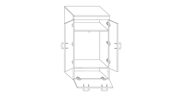 Skříň IRUS, bílá/černý lesk