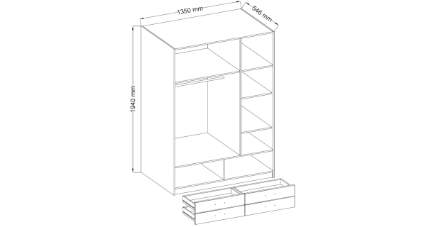 Skříň JADIEL, dub lefkas