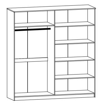 Skříň KABIR se zrcadlem, dub sonoma/bílá