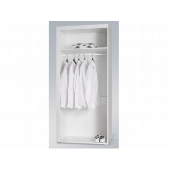 Skříň KAIDEN, bílá/černý lesk