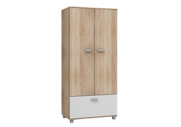 Skříň KEATING, dub sonoma/bílý lesk
