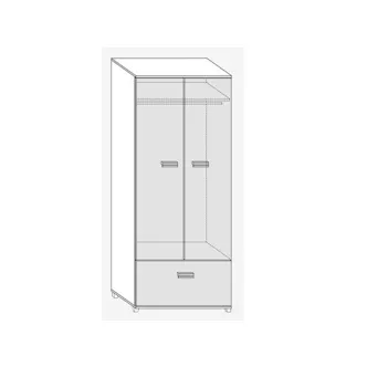 Skříň KEATING, švestka wallis/černý lesk