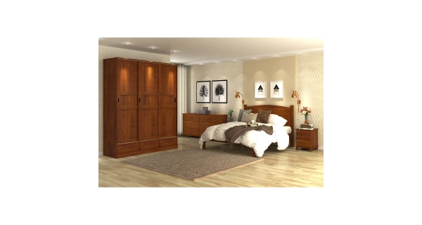 Skříň KIORA 3 dveře, borovice hnědá