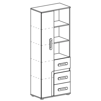 Skříň kombinovaná ORAKI IV, antracit/bílá 