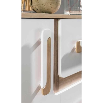 Skříň kombinovaná ORAKI IV, dub jasný/bílá