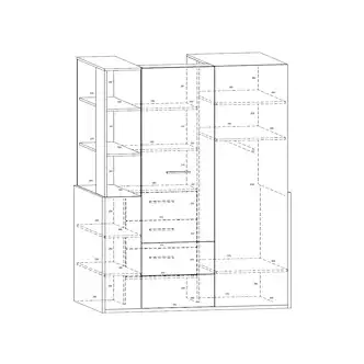 Skříň LEPON 155, dub artisan/bílá/grafit